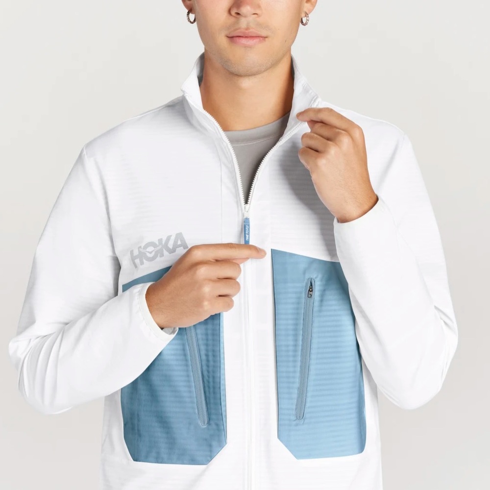 NWT Hoka ONE ONE Mission Full-Zip, men’s small, White and mountain spring